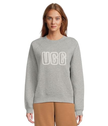 Image of UGG Women's Logo Crewneck Sweatshirt, Grey Heather, Large