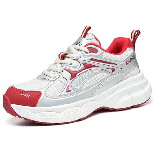 Image of Annvia Safety Shoes for Women Lightweight Steel Toe Cap Trainers Men Safety Trainers Breathable Ladies Safety Boots Non Slip Work Shoes Size 36 White 8777