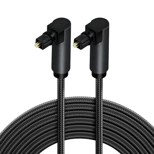Image of 90 Degree Optical Cable 3 Meter, 360 Degree Rotatable Right Angle Optical Audio Toslink Cable Dual 90° Optical for Soundbar to TV Home Cinema S/PDIF PS4 Xbox Stereo System Game Console DVR Speaker