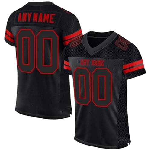 Image of American Football Custom Jersey for Men Women Youth Personalised Name Number Team Name Logo Jerseys Customise Sports T-Shirts Quick Dry Rugby Uniform Moisture Wicking Active Tops 6