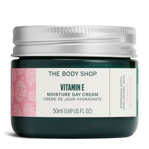 Image of The Body Shop Vitamin E Moisture Day Cream (1x 50ml), Lightweight Face Moisturiser Suitable for Dry Skin, 48hr Hydrating Face Cream with Hyaluronic Acid & Vitamin E Moisturiser