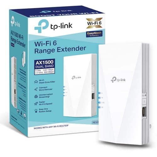 Image of TP-Link AX1500 Dual Band Wi-Fi 6 Range Extender Booster/Hotspot RE500X UK Play & Plug (Renewed)