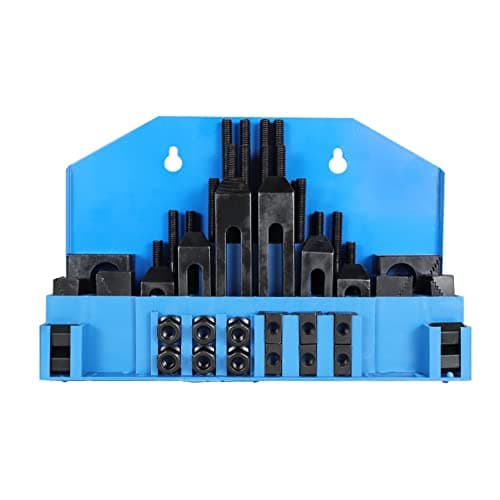 Image of raseparter 58 Pcs Pro-Series 1/2 Inch T-Slot Hold Down Clamp Clamping Kit Replacement for Bridgeport Mill Set Up Set (3/8-16)