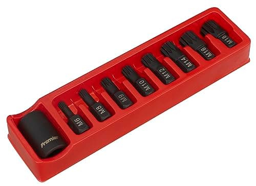 Image of Sealey IMPACT SPLINE BIT & HOLDER SET 9pc 1/2"SQ DRIV