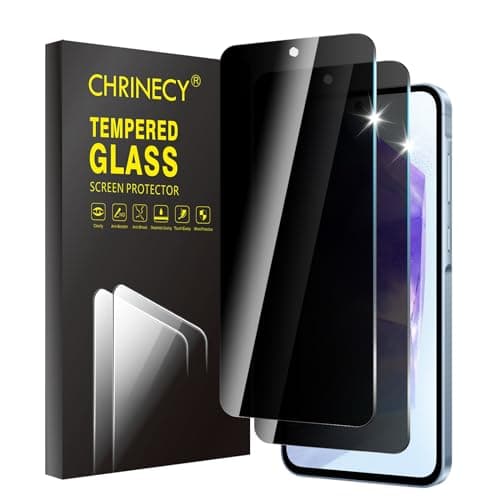 Image of CHRINECY 2 Pack Privacy Screen Protector for Samsung Galaxy A55 5G, 9H Hardness Double Protection Tempered Glass Film, Easy Installation, Anti-Scratch, Anti Spy Anti Peeping