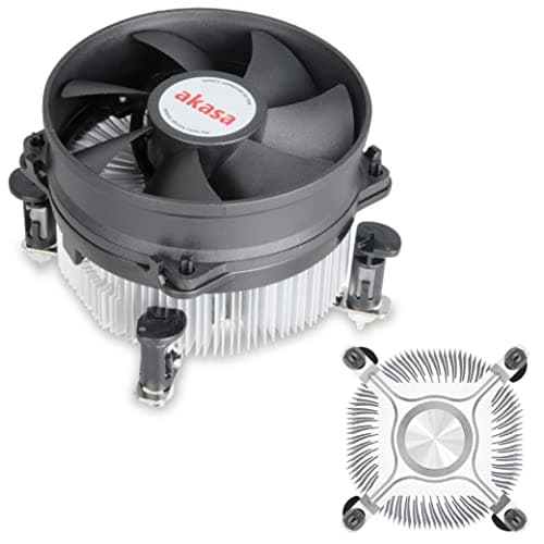 Image of Akasa Dual Socket Aluminium CPU Cooler | Low Noise 92mm PWM Fan | Heatsink with Aluminium Core | Pre-applied Thermal Compound | Designed for LGA 775/1200/115X | AK-CCE-7104EP