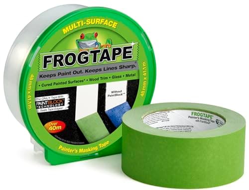Image of Frog Tape Green Multi Surface Painters Masking Tape 48mm x 41.1m. Indoor painting and decorating for sharp lines and no paint bleed