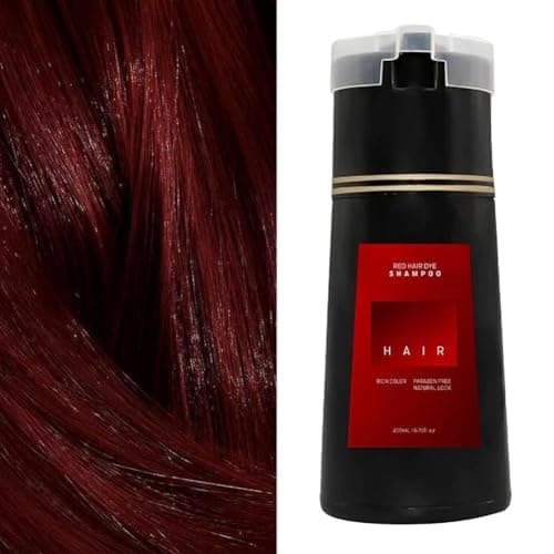 Image of Hair Dye Shampoo, 200ml Natural Plant Hair Dye Shampoo, Instant Dye Shampoo for Gray Hair Coverage, Hair Color Shampoo Haircare Suitable for Women (red)