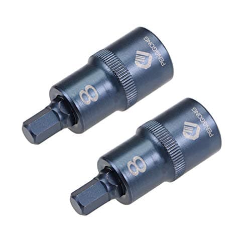 Image of sourcing map 1/2" Drive x H8 (8mm) Hex Bit Socket, S2 Steel Bits, CR-V Sockets Metric 2" Length (for Hand Use Only) Blue 2pcs