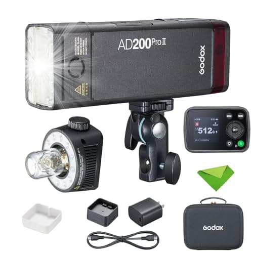 Image of GODOX AD200 Pro II AD200Pro II 200Ws 2.4G Flash Strobe, 500 Full Power Flashes, 0.01-1.8s Recycling TTL Speedlite Pocket Monolight Strobe Flash for DSLR Cameras (Upgraded Godox AD200 Pro)