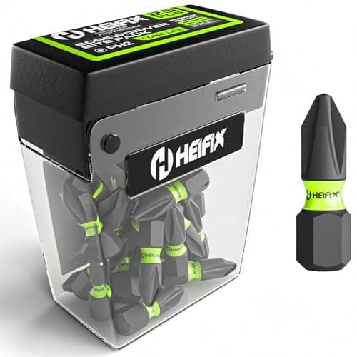 Image of PH2 Heifix Impact Screwdriver Magnetised Drill Screw Bit Set PH2 Phillips TicTac Box (25 x 25mm PH2)