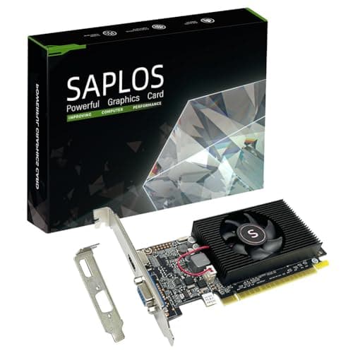 Image of SAPLOS Geforce GT 610 Computer Graphics Card, Video Card, 2G D3 64-bit, HDMI, VGA, PCI Express x16, GPU, Low Profile