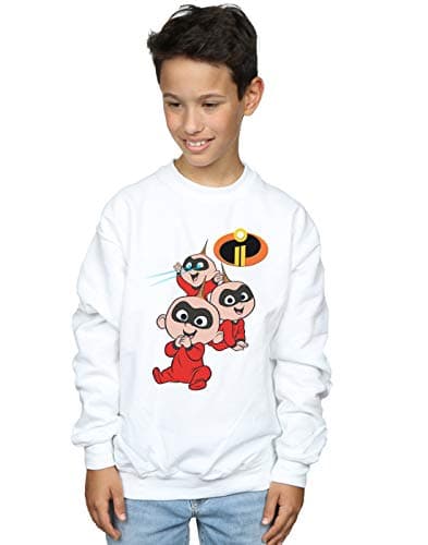 Image of Disney Boys The Incredibles Jak Jak Sweatshirt White 9-11 Years