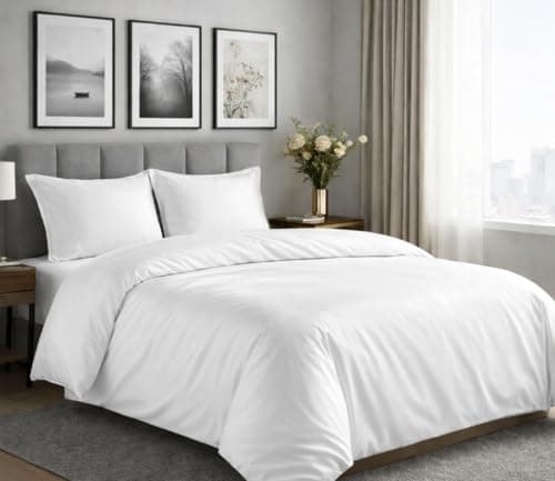 Image of Indus Textiles Double Duvet Cover Set 100% Pure Egyptian Cotton Hotel Quality 800 Thread Count Duvet Set with Pillowcases Easy Care and Super Soft Luxury Double Duvet set (Double)