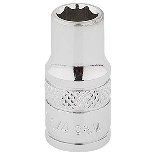 Image of Draper 48444 1/4" Square Drive Polished Chrome Imperial Socket, 1/4" Size