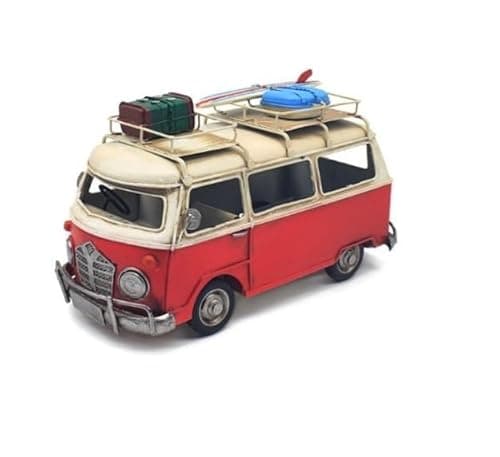 Image of Lesser & Pavey Vintage Camper Van Red Shelf Ornaments | Vintage Decorations Gifts for Men & Women | Lovely Decorative Home Accessories