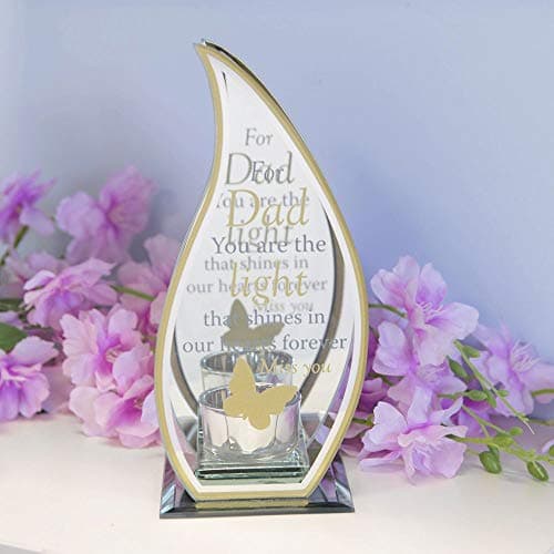 Image of Memorial Special Remembrance Dad Tea Light Holder Flame Shaped