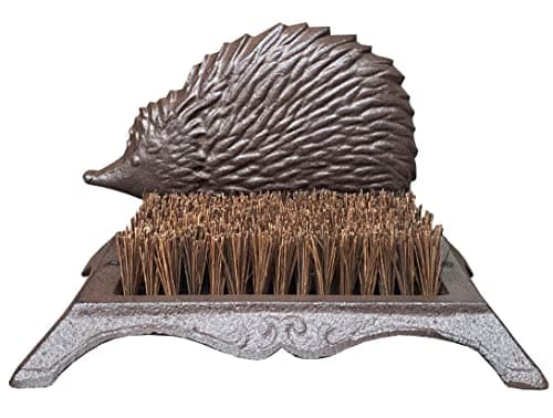 Image of Selections Cast Iron Hedgehog Design Boot Brush Shoe Scraper