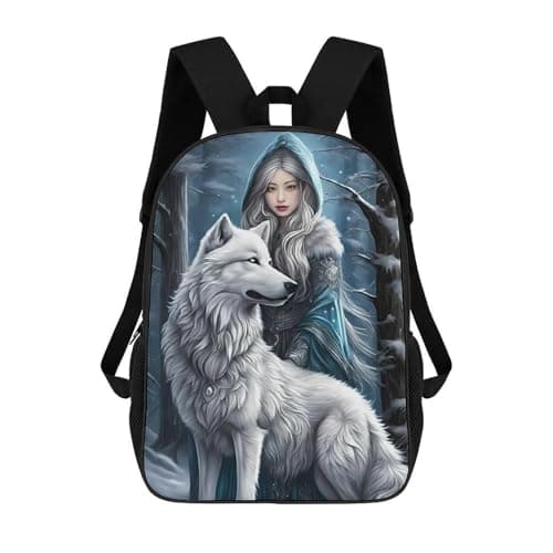Image of sinyumoney Winter Guardian A Mystical Tale Children's Backpack, Schoolbag Large Capacity Students Bookbag Rucksack Knapsack for Boys Girls Adults Teen 17inch