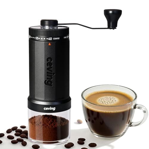 Image of World's First 60g Large Capacity Manual Coffee Grinder, Portable Hand Coffee Bean Mill with 40 Adjustable Settings, Ceramic Conical Burr Grinder for Espresso, Pour Over, Camping, Travel, Gift, etc