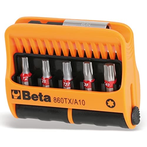 Image of Beta 8600970 Model 860 TX/A10 Set of 10 Torx Bits with Magnetic Bit Holder In Plastic Case, 1/4 Hex
