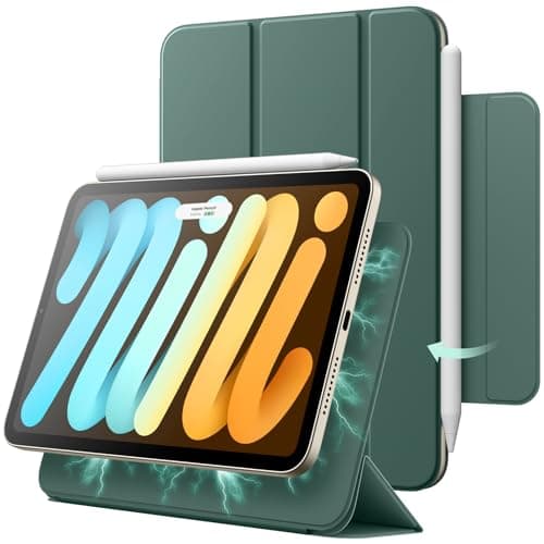 Image of JETech Magnetic Case for iPad mini (A17 Pro, 2024 Model, 7th Generation) / mini 6 (2021 Model, 6th Generation), Magnetic Attachment, Slim Smart Tablet Cover with Auto Wake/Sleep (Misty Blue)