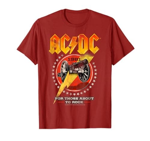 Image of Official AC/DC for Those About to Rock 1981 Tour Red T-Shirt
