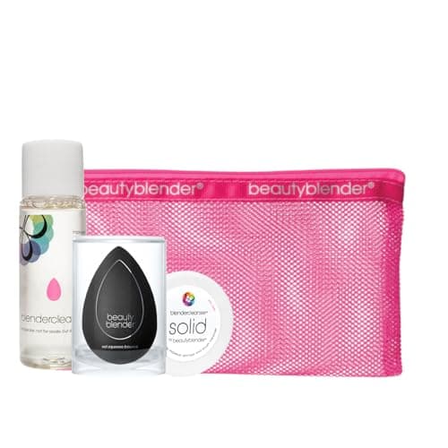 Image of Beautyblender Clean It Easy Set – Makeup Sponge Cleaning Kit with Liquid & Solid Blendercleanser, Pro Blender & Travel Mesh Bag – For Sponges & Brushes