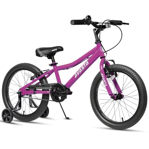 Image of AVASTA 18 inch Kids Bike for 5 6 7 8 Years Old Little Kids Boys Girls with Dual Handbrakes & Kickstand and Adjustable Seat,Pink