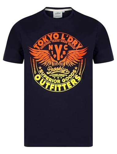 Image of Tokyo Laundry Men's 'Manor' Vintage Graphic Print Motif Cotton Jersey Crew Neck T-Shirt