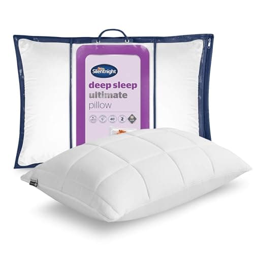Image of Silentnight Deep Sleep Ultimate Pillow - Luxurious Comfort Down-Like Fibadown Fibres and Soft Cosy Quilted Cover - Bouncy & Plump Bed Pillow for Side Sleepers - Head and Neck Support - Hypoallergenic