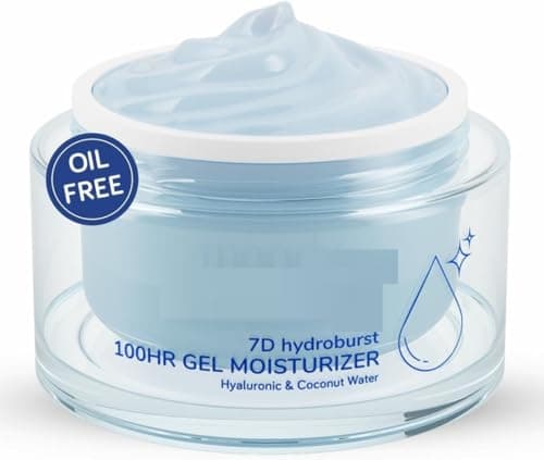 Image of RV Burst Oil-Free Water Gel Face Moisturizer with Hyaluronic Acid, Ceramides & Peptides for 100HR Hydration | Skin Barrier Repair Cream for All Skin Types | Men & Women, 50 ml