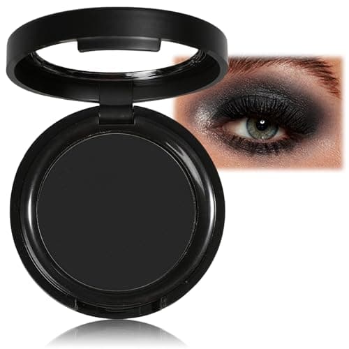 Image of Matte Black Single Eyeshadow - Pressed Fine Powder, Intensely Pigmented for Longwear Day & Night Looks, Wet & Dry Application, Suitable for All Skin Tones, Mineral Oil Free