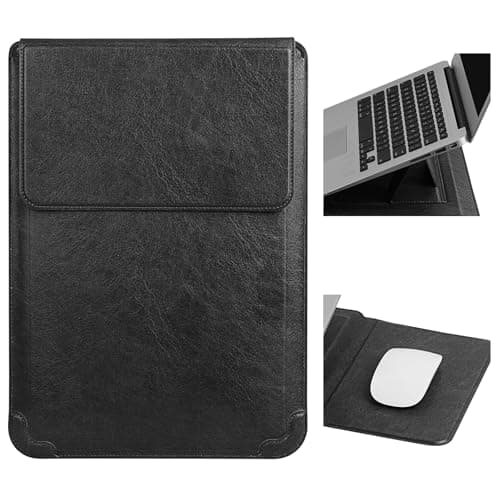 Image of HoYiXi 13.3 Inch Laptop Sleeve Case with Stand - Compatible with MacBook Neo 2026/MacBook Air/Pro 13 (M4/M3/M2/M1 2020-2025), Surface Pro 8 2021, iPad Pro 12.9 & 13-13.3" Dell Acer Laptops,Black