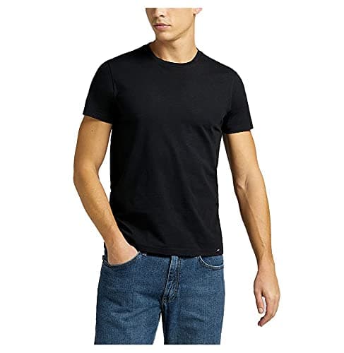 Image of Lee Men's Twin Pack Crew T-Shirts, BLACK, M
