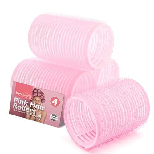 Image of SOL 4pk Pink Hair Rollers for Hair Volume - Self Holding Rollers for Long & Short Hair - Boost Volume, Create Bouncy Waves, Reduce Heat Damage - Compact, Travel-Friendly Styling Curler