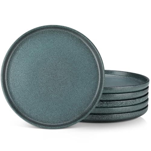 Image of vancasso Zermatt Dinner Plates Set of 6, 10.5in Ceramic Plate, Microwave and Dishwasher Safe, Scratch Resistant and Lead-Free, Unique Handmade Dessert Plate for Kitchen and Entertaining(Blue)