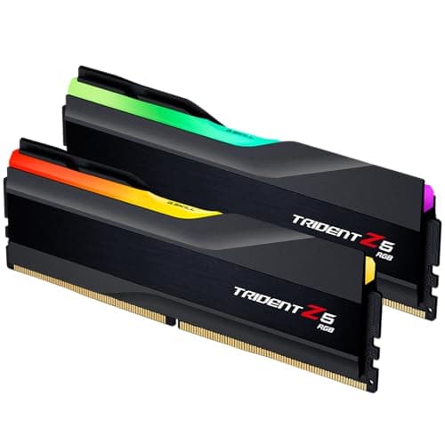 Image of G.SKILL Trident Z5 RGB Series DDR5 RAM (Intel XMP 3.0) 32GB (2x16GB) 6400MT/s CL32-39-39-102 1.40V Desktop Computer Memory U-DIMM - Matte Black (F5-6400J3239G16GA2-TZ5RK)