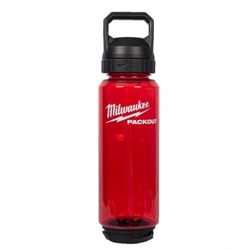 Image of Milwaukee 1005ml PackOut Red Plastic Bottle with Chug Lid