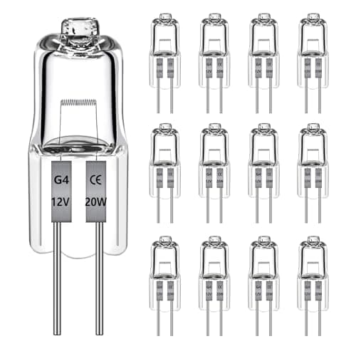 Image of Morotty 12 Pack G4 Halogen Bulbs 20w Warm White 2700K 240LM, No Flicker, Dimmable 2 Pin Clear Capsule Lamp Bulbs, G4 Halogen for Ceiling Lights, Table Light, Cabinet Lights