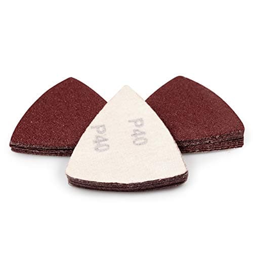 Image of SPEEDWOX 30 Pcs Hook and Loop Triangle Sandpaper 40 Grit 80mm 3-1/8 Inches for Oscillating Multi Tool Detail Sander Sanding Discs Triangle Sanding Pads
