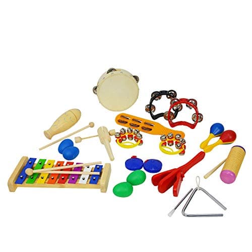 Image of A-Star 21 Piece Percussion Kit with Plastic Storage Tub, Mini Band Percussion Set