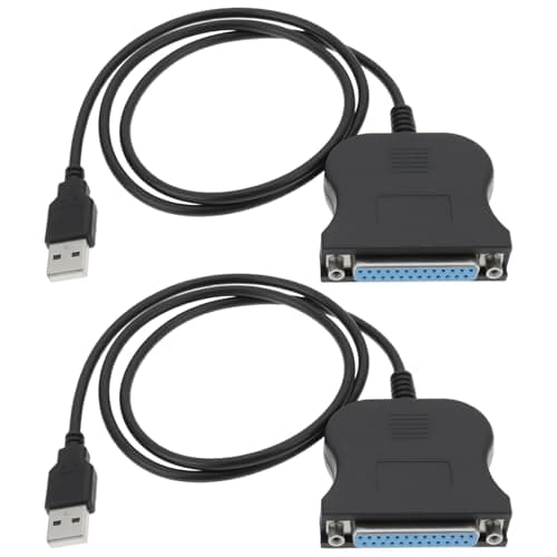 Image of OTOTEC 2Pcs USB to 25PIN DB25 Parallel Printer Cable Adapter 80cm for Printer Computer Black