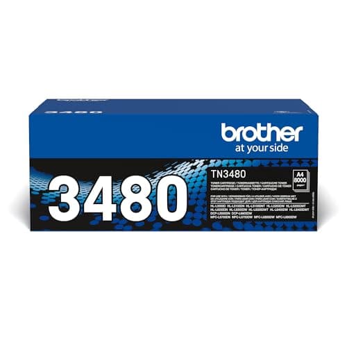 Image of Brother TN-3480 Toner Cartridge, Black, Single Pack, High Yield, Includes 1 x Toner Cartridge, Brother Genuine Supplies