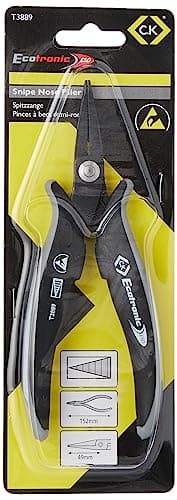 Image of C.K T3889 Ecotronic ESD Long Snipe Nose Pliers, Black