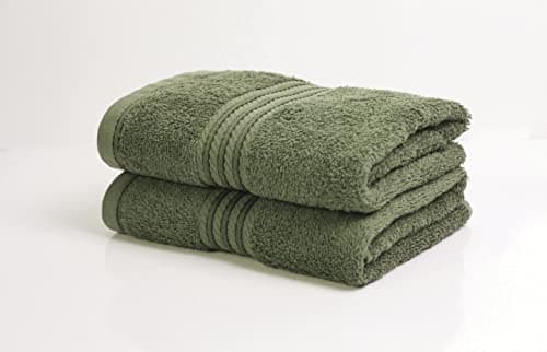 Image of Bentley Priory Linens Hand Towels (2 PACK) for Bathroom Supreme Range 500GSM Super Soft Egyptian Hotel Collection 100% Cotton Pack of 2 Absorbent and Quick Dry Hand Towels Set 50 x 85cm (SAGE GREEN)