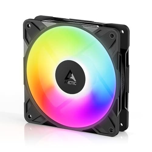 Image of ARCTIC P12 Pro Reverse A-RGB – 120 mm Premium Fan with Reverse Airflow, PWM Fan with Y cable splitter, 500-3000 rpm, 0 rpm <5% PWM, 5V Digital RGB, hydrodynamic bearing, 4-Pin - Black