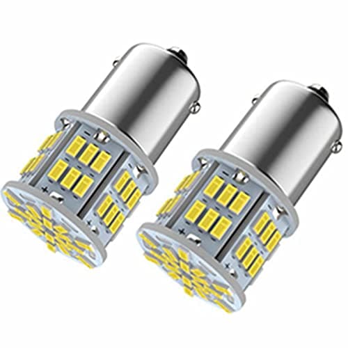 Image of 1156 LED Bulbs P21W BA15S 12V 24V, 5W 6000K 54SMD For Car LED Backup Reverse Lights, Rear Fog Light, DRL Daytime Running Light, Rv Interior Lights White. 2Pcs