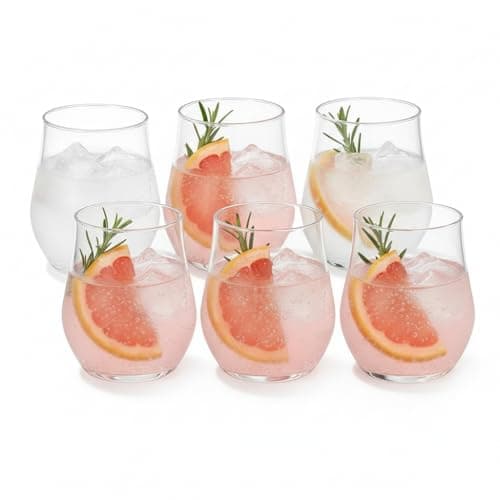 Image of Set of 6 Clear Tumbler Glasses,370ml Drinking Glasses for Water, Whisky, Cocktails, Juice, Beer & Soft Drinks Durable Straight Sided Glassware for Home, Kitchen, Bar & Restaurant