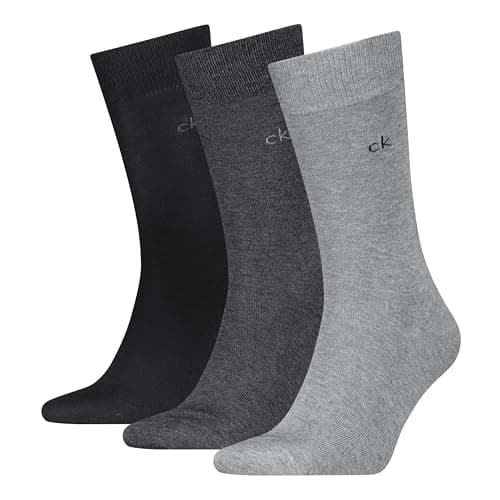 Image of Calvin Klein Men's Classic Sock, Grey Melange, 39-42 (Pack of 3)
